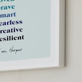 "Positive Affirmations" - Personalized Art Print in Winter by Nazia Hyder - Frame Close-up