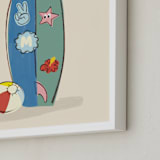 "Surfs Up" - Personalized Art Print in Sand by Baumbirdy - Frame Close-up