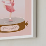 "Ice Dance" - Personalized Art Print in Ballerina Pink by Jennifer Lew - Frame Close-up