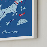 "Space Pup" - Personalized Art Print in Celestial by Kristin Mastoras - Frame Close-up