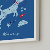 "Space Pup" - Personalized Art Print in Celestial by Kristin Mastoras - Frame Close-up