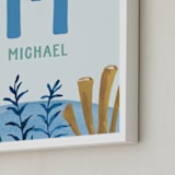 "Ocean Friends - Custom" - Personalized Art Print in Ocean Blue by Teju Reval - Frame Close-up