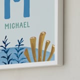 "Ocean Friends - Custom" - Personalized Art Print in Ocean Blue by Teju Reval - Frame Close-up
