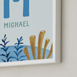 "Ocean Friends - Custom" - Personalized Art Print in Ocean Blue by Teju Reval - Frame Close-up
