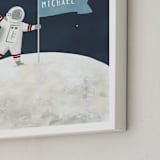 "Love You to The Moon" - Personalized Art Print in Space by Teju Reval - Frame Close-up