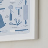 "Kitchenware" - Personalized Art Print in Slate by Dawn Pope - Frame Close-up