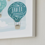 "Up and Away" - Personalized Art Print in Teal by Laura Hankins - Frame Close-up