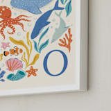 "Blue Wonders" - Personalized Art Print in Blue by Sabrin Deirani - Frame Close-up