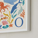 "Blue Wonders" - Personalized Art Print in Blue by Sabrin Deirani - Frame Close-up