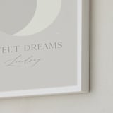 "Sweet Dreams Moon" - Personalized Art Print in Moondust by Alexandra Cohn - Frame Close-up