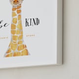 "baby animal.giraffe" - Personalized Art Print in tangerine by Cass Loh - Frame Close-up