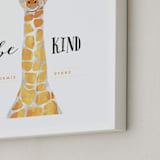 "baby animal.giraffe" - Personalized Art Print in tangerine by Cass Loh - Frame Close-up