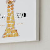 "baby animal.giraffe" - Personalized Art Print in tangerine by Cass Loh - Frame Close-up