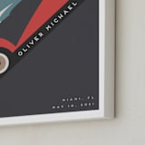 "Motorcar" - Personalized Art Print in Crimson by Maria Alou - Frame Close-up