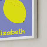 "My Fruity Family" - Personalized Art Print in Lemon by Marta Crea - Frame Close-up