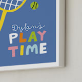 "Play Time" - Personalized Art Print in Denim Blue by Chi Hey Lee - Frame Close-up