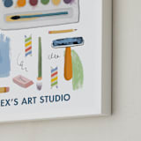 "Creative Tools" - Personalized Art Print in White by Naava Katz - Frame Close-up