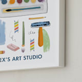 "Creative Tools" - Personalized Art Print in White by Naava Katz - Frame Close-up