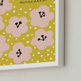 "Marcella" - Personalized Art Print in Mustard by Nieves Herranz - Frame Close-up