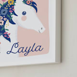 "garden unicorn" - Personalized Art Print in Blush by Karidy Walker - Frame Close-up