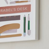 "My Workspace" - Personalized Art Print in Watermelon by Carolyn Kach - Frame Close-up
