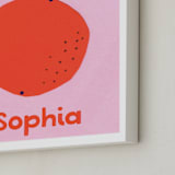 "My Fruity Family III" - Personalized Art Print in Citrus by Marta Crea - Frame Close-up