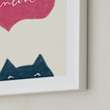 "Meow Meow" - Art Print in Pretty Pink by Pixel and Hank - Frame Close-up
