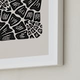 "Funky Floral" - Art Print in Sand by Carolyn Hunt - Frame Close-up