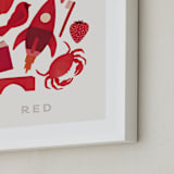 "Ten Red Things" - Art Print in Red by Ana Peake - Frame Close-up