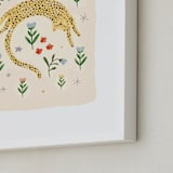 "tumbling cheetah" - Art Print in peach by Hannah Williams - Frame Close-up