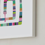 "Sssnake" - Art Print in rainbow by Leanne Friedberg - Frame Close-up