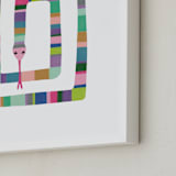 "Sssnake" - Art Print in rainbow by Leanne Friedberg - Frame Close-up
