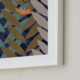 "Bromelias" - Art Print in blue night by Bethania Lima - Frame Close-up