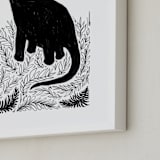 "Dinosaur love" - Art Print in monochrome by Susanne Kasielke - Frame Close-up