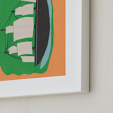 "Two Liter Ship" - Art Print in sweet orange by Elliot Stokes - Frame Close-up
