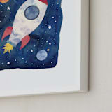 "Galactic Inspiration I" - Art Print in Navy by Creo Study - Frame Close-up