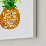 "Be A Pineapple" - Art Print in Golden Brown by Laura Bolter - Frame Close-up