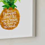 "Be A Pineapple" - Art Print in Golden Brown by Laura Bolter - Frame Close-up