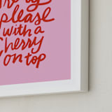 "Cherry on Top" - Art Print in Bubble Gum by Inkblot Design - Frame Close-up