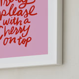 "Cherry on Top" - Art Print in Bubble Gum by Inkblot Design - Frame Close-up