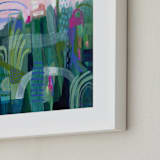 "Feel So Fine" - Art Print in Emerald Green by Sarina Diakos - Frame Close-up