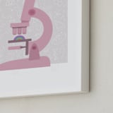 "My Microscope" - Art Print in Gray Pink by Naava Katz - Frame Close-up