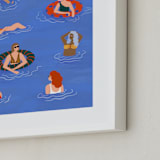 "Pool Party" - Art Print in ocean by Pati Cascino - Frame Close-up