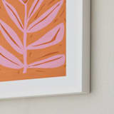 "Tall Flower" - Art Print in peach sorbet by Brandie Stonge - Frame Close-up