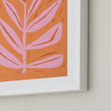 "Tall Flower" - Art Print in peach sorbet by Brandie Stonge - Frame Close-up