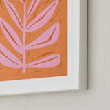 "Tall Flower" - Art Print in peach sorbet by Brandie Stonge - Frame Close-up