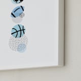 "Pop Art Sports" - Art Print in Periwinkle by Jessie Steury - Frame Close-up