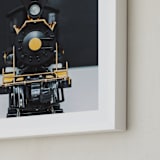 "All Aboard!" - Art Print in railway black by Alicia Abla - Frame Close-up