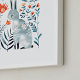 "Meadow Bunny" - Art Print in Ocean blue by Surface Love - Frame Close-up