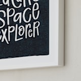 "Future Space Explorer" - Art Print in Space by Amy Payne - Frame Close-up